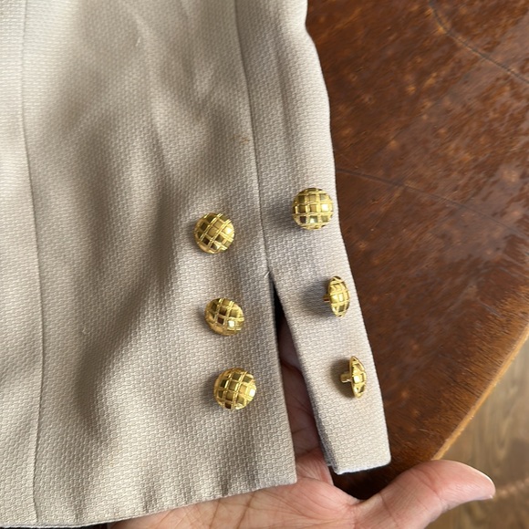 Vintage Tan Lew Magram Gold Buttons Jacket Size 16 - Picture 10 of 12